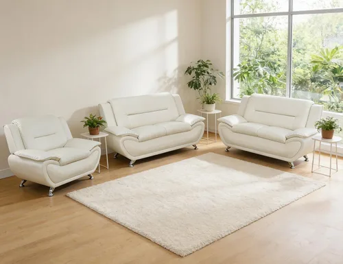 Vista 36 de Sofá modular de cuero, juego de muebles de sala de estar, 3 piezas, moderno, para sala de estar, apartamento, oficina, dormitorio, color blanco