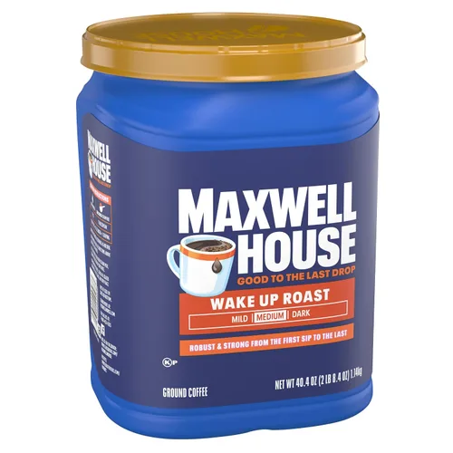 Vista 4 de Maxwell House Café molido, Kosher, 1 recipiente, para recogidas por las mañanas y por la tarde, tostado despierto, tostado medio, 40.4 onzas
