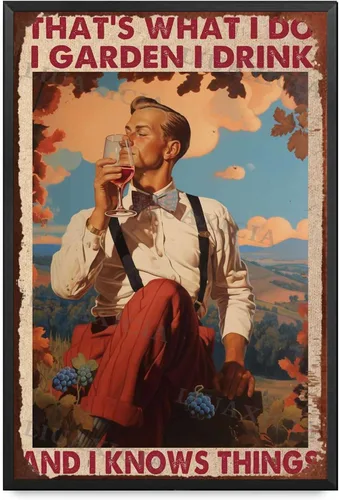 Vista 9 de Cartel de hojalata That's What I Do I Garden I Drink And I Knows Things for Family Warehouse Garden 8.00"x12.00