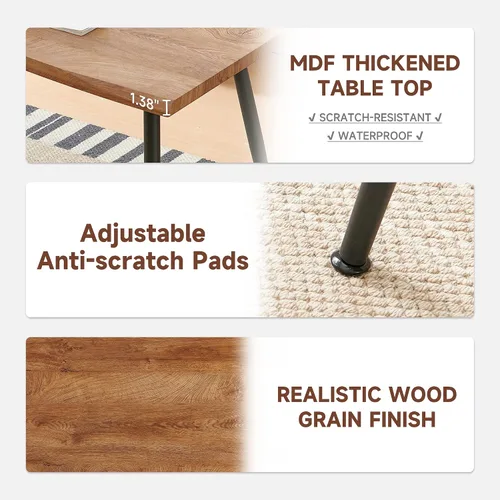 Vista 7 de Howtek Juego de mesa de comedor de 5 piezas, mesa de comedor rectangular moderna con 4 sillas de comedor de terciopelo, juego de mesa de cocina que