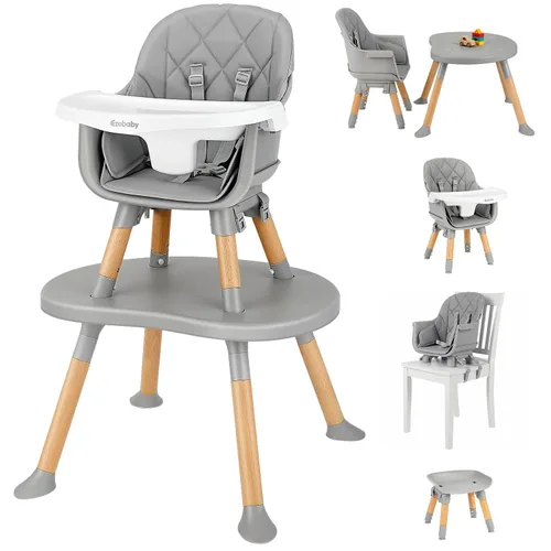 Vista 8 de Ezebaby Silla alta convertible para bebé con mesa y asiento, silla de alimentación ajustable 8 en 1, asiento elevador de comedor de múltiples etapas