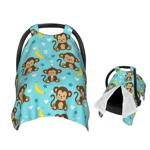 Vista 11 de Toldo para asiento de coche de bebé con diseño de murciélago de dibujos animados para Halloween, cubierta multiusos para lactancia materna, funda