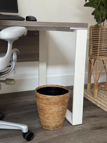 Vista 4 de Mekomy KOUBOO La Jolla - Papelera de ratán con inserto de plástico, hecha a mano, papelera, pequeña papelera, dormitorio, baño, tocador, caravana
