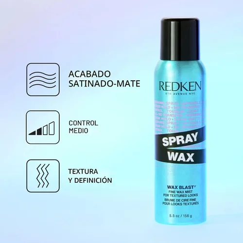 Vista 2 de Redken Spray Wax Invisible Texture Mist Cera en aerosol de acabado de alto impacto Añade cuerpo voluminizador, dimensión y domina los vuelos