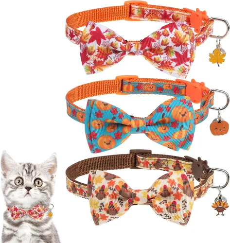 Vista 11 de KOOLTAIL Collar de gato con campana, paquete de 3 collares para gatos con tabla de advertencia para colgar «Do Not Feed Me», lindo collar ligero