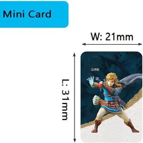 Vista 3 de 26 mini tarjetas de enlace BOTW compatibles con Legend of Zeld Breath of The Wild y Tears of The Kingdom