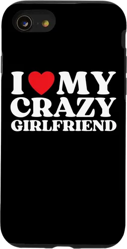 Vista 18 de Funny I Love My Crazy Girlfriend I Red Heart My Crazy GF - Carcasa para iPhone 17