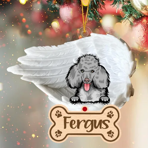 Vista 45 de Adorno de perro afgano de 1 ángel, adorno acrílico 2D personalizado conmemorativo para perros, regalo por pérdida de mascotas, regalo
