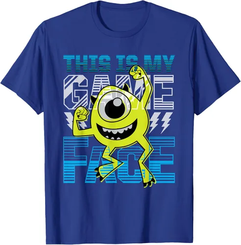 Vista 24 de Disney Pixar Monsters Inc. Mike Wazowski Game Face Camiseta Negro