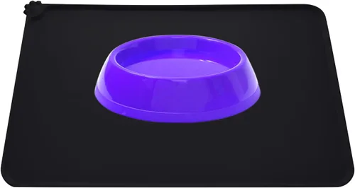 Vista 2 de Tapete de comida para perros, tapete de silicona antideslizante para alimentación de mascotas, mantel individual impermeable para perros pequeños