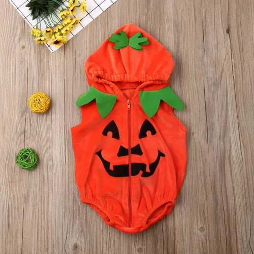 Vista 2 de Disfraz de calabaza de Halloween para bebés y niños pequeños