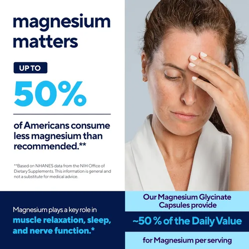 Vista 3 de VitaUp Glicinato de magnesio 200 mg – Hecho en Estados Unidos, altamente absorbente, magnesio sin OMG para relajación, sueño profundo, huesos