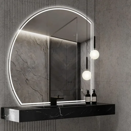 Vista 25 de Niccy Espejo LED de baño, 32"x20" pulgadas, rectangular, espejos de tocador para montar en la pared, con marco de metal, espejo inteligente