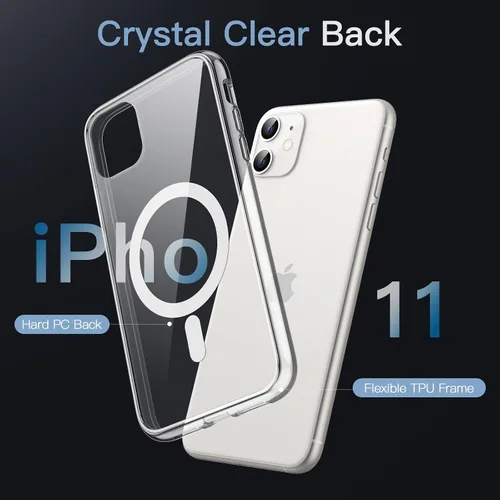 Vista 9 de JETech Funda magnética para iPhone 11, transparente