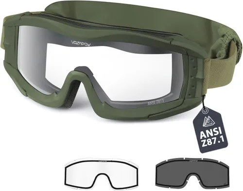 Vista 16 de Airsoft Goggles Anti Fog, Tactical Safety Goggles Z87.1 + Rating Negro