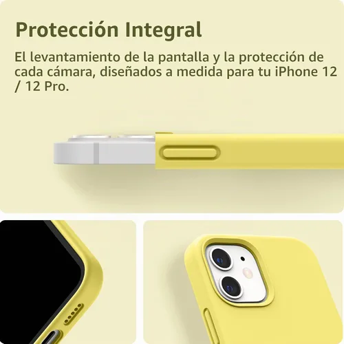 Vista 7 de SURPHY Diseñada para iPhone 12 y iPhone 12 Pro de 6.1 pulgadas, funda gruesa de silicona líquida (con forro de microfibra) para iPhone 12 y 12 Pro