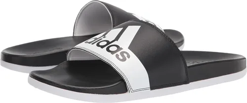 Vista 8 de adidas Sandalias Adilette unisex, cómodas, para adulto, Negro, blanco, blanco, 5