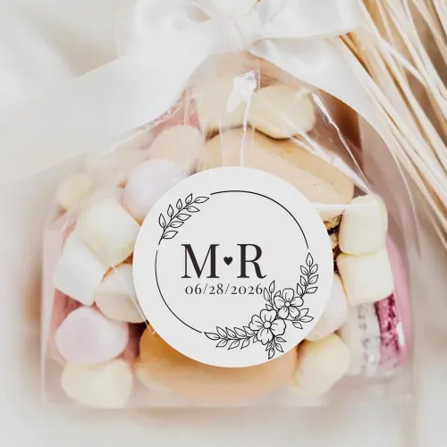 Vista 7 de Pegatinas de boda personalizadas Pegatinas de sobres personalizadas