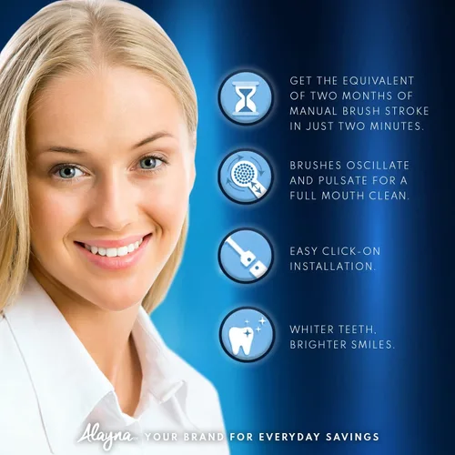 Vista 5 de Cabezales de repuesto profesionales para cepillos de dientes blancos con blanqueamiento 3D, compatible con cepillo de dientes eléctrico Oral-B