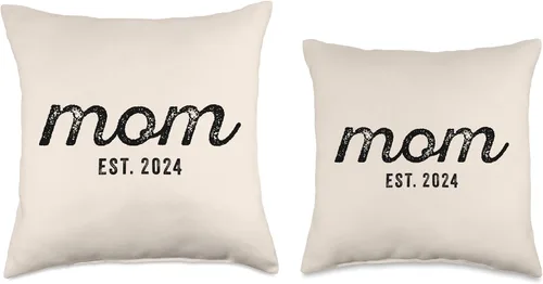 Vista 3 de Mom Est 2024 Custom Mom Personalized Mother’s Day Customized Throw Pillow
