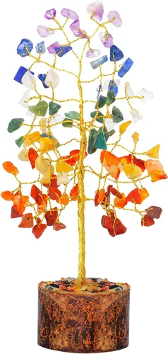 Vista 9 de FASHIONZAADI Árbol de dinero bonsái de amatista, árbol de dinero de cristal Feng Shui, piedras preciosas de chakras, cristales curativos de buena