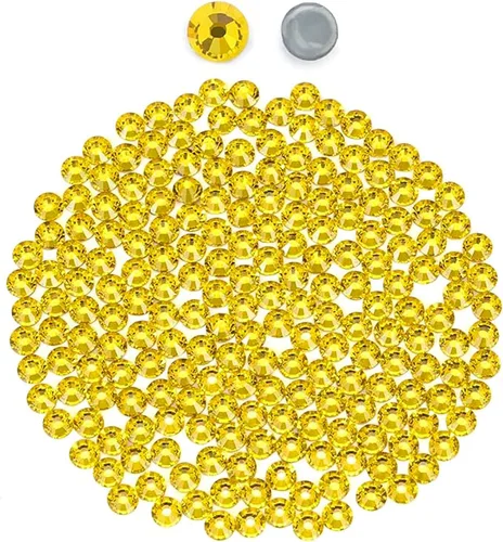 Vista 29 de Novani Hotfix - Diamantes de imitación redondos, aguamarina con parte trasera plana, gemas de cristal redondas para manualidades, tela, ropa