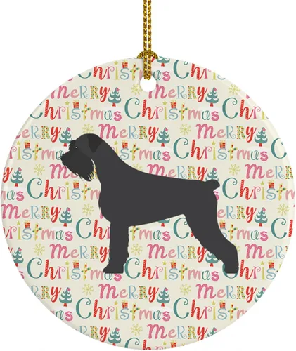 Vista 24 de Caroline's Treasures Affenpinscher - Adorno de cerámica con texto en inglés "Merry Christmas", multicolor para colgar en el árbol de Navidad