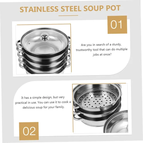 Vista 7 de Angoily Comida de verduras asiáticas olla grande olla de sopa grande ollas ollas juegos de ollas para cocinar accesorios de cocina olla