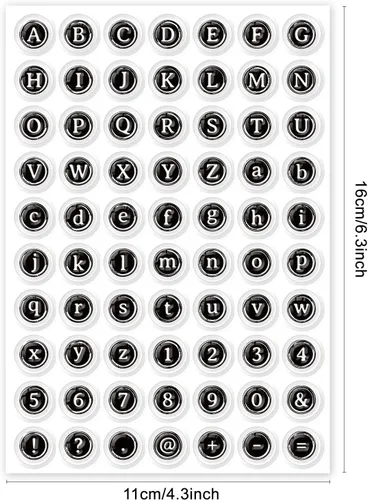 Vista 6 de GLOBLELAND Sellos transparentes del alfabeto para máquina de escribir, letras inglesas, números de silicona, sellos transparentes para álbumes