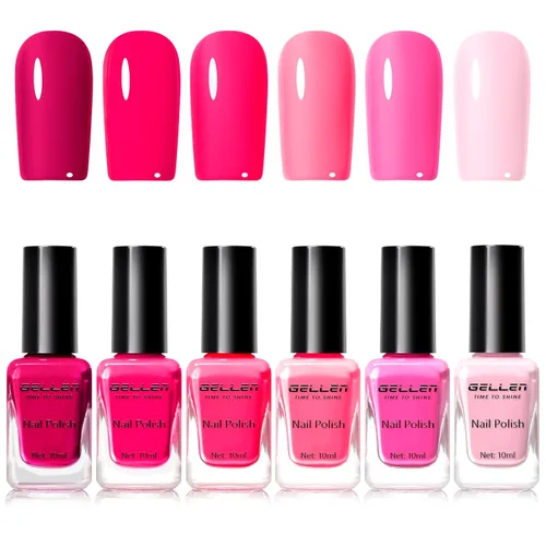 Vista 12 de GELLEN Juego de Esmalte de Uñas en 4 Colores Negro, Blanco, Gris & Base y Capa Superior, Esmalte de Uñas de Tendencia Otoño/Invierno Negro, Blanco