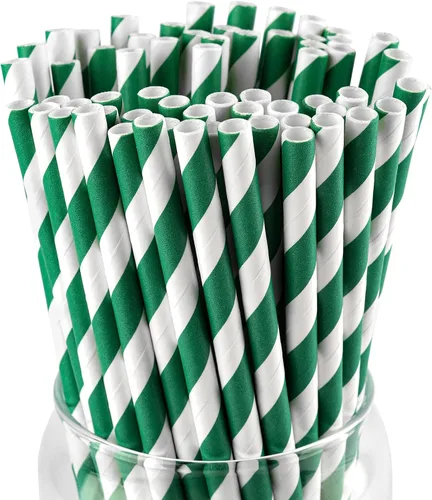 Vista 10 de PakTalk Paquete de 100 pajitas de papel rosa bebé para beber, desechables y biodegradables para cumpleaños, bodas, baby showers
