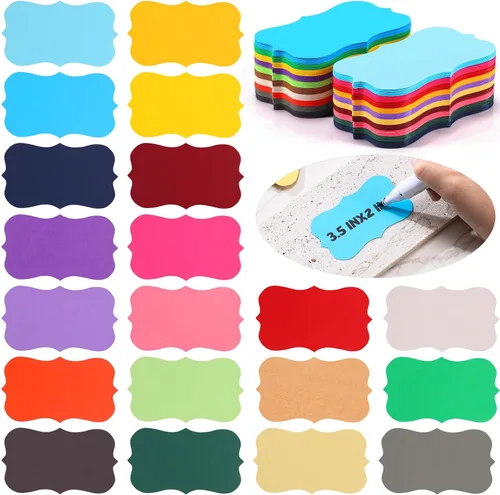 Vista 8 de Yexiya 200 piezas de tarjetas de índice en blanco impresas de papel kraft, tarjetas de notas multicolores para negocios, tarjetas flash de papel