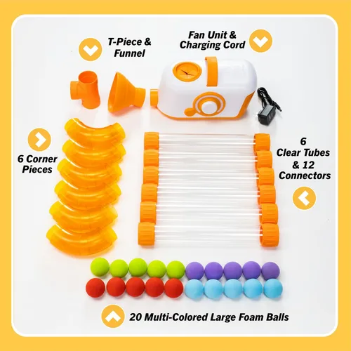 Vista 6 de Fat Brain Toys The Original Air Toobz, juguetes de construcción STEM impulsados por aire para niños y adolescentes, juguetes de construcción