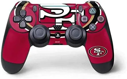 Vista 5 de NFL San Francisco 49ers Skin para mando de PS4 Pro/Slim – San Franciso 49ers blanco y negro