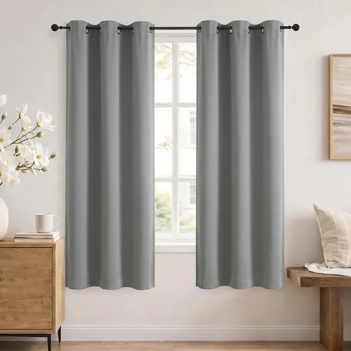 Vista 67 de Simplebrand Cortinas blancas puras de 96 pulgadas de largo para oscurecer la habitación, juego de 2 paneles para dormitorio/sala de estar, bloqueo