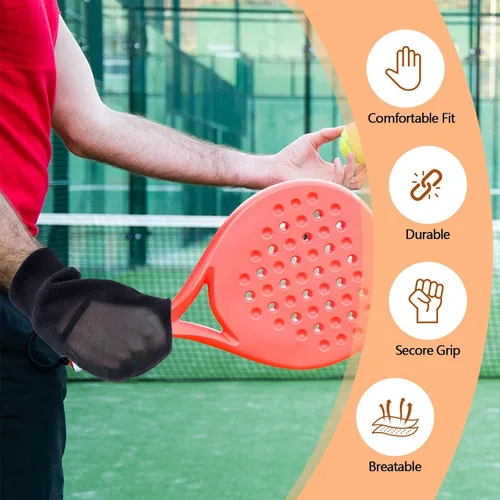 Vista 3 de 1 par de guantes de raqueta para pickleball y raquetball en climas fríos, cálidos y ultra transpirables, puños de punto elásticos para mujeres