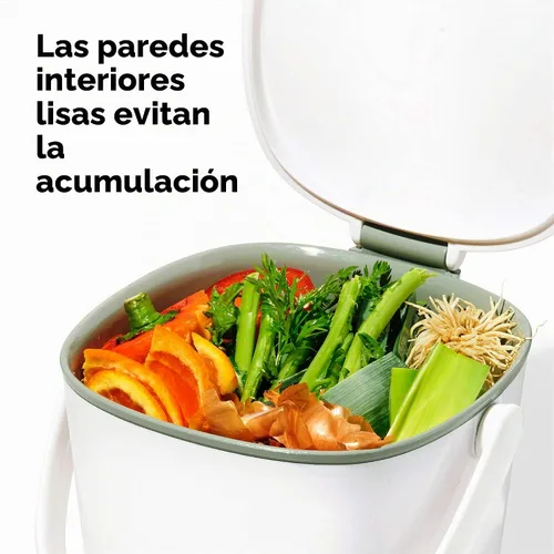 Vista 2 de OXO OXO Good Grips - Cubo de basura para compost (1,75 galones/6,62 L)., Blanco/Gris