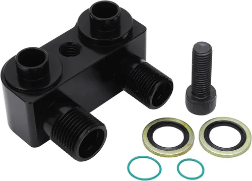 Vista 7 de Kit de montaje del compresor de CA, adaptador de compresor de aire acondicionado de alta eficiencia antioxidante negro 90 ángulo de rotación sólido