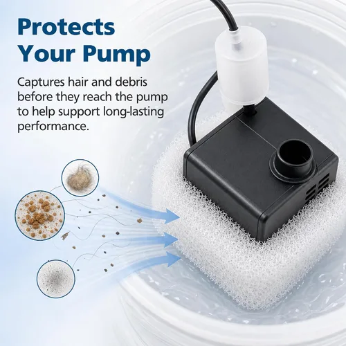 Vista 6 de 15 Pcs Cat Water Fountain Foam Filter for PetSafe Drinkwell Water Fountain White