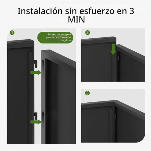 Vista 4 de Stoog - Macetero alto rectangular de metal de 38" - Macetero para todo clima para uso en interiores/exteriores, con estante extraíble y diseño Negro