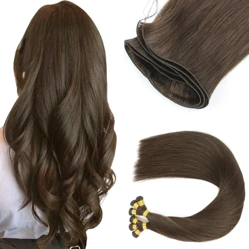 Vista 20 de ABH AMAZINGBEAUTY HAIR Extensiones de cabello humano Remy real para coser, atadas a mano, color negro azabache de 18 pulgadas, para mujer, 1.76 onzas