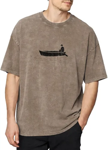 Vista 35 de domirica Camisetas gráficas para hombre, 100 % algodón lavado, manga corta, cuello redondo, Y2K, tallas grandes y altas, camisetas de verano 2026