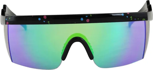 Vista 2 de Flawless Eyewear - Gafas de seguridad parcialmente sin marco, estilo retro, mica con reflejo de arco iris, gafas de sol, patas en zigzag