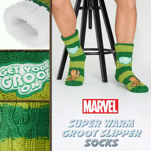 Vista 5 de Marvel Calcetines esponjosos, Calcetines para hombre, Pantera Negra Thor calcetines de punto cálido