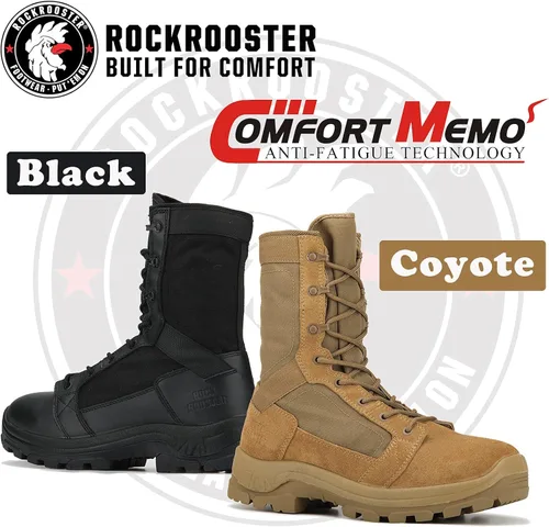 Vista 6 de ROCKROOSTER M.G.D.B Tactical Boots for men, 8 inch XX-wide Soft Toe, Comfortable Anti-Fatigue Tech, Durable, Quick Dry Ankle Support Combat