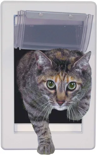 Vista 3 de Perfect Pet Puerta para Gatos con Solapa Suave y Marco Telescópico, Pequeña, Tamaño de Solapa 5" x 7