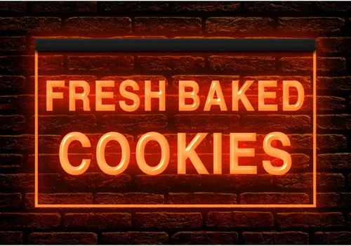 Vista 11 de 110138 - Letrero de neón con luz LED de 16 x 12 pulgadas, 110138 galletas recién horneadas para cafetería, pastelería, panadería, tienda, tienda 16