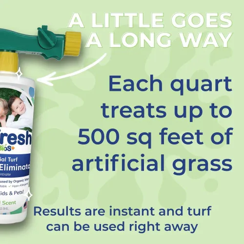 Vista 3 de TurFresh BioS+ Eliminador de olores de mascotas de césped artificial – Concentrado de enzima para orina de perro y heces para césped artificial