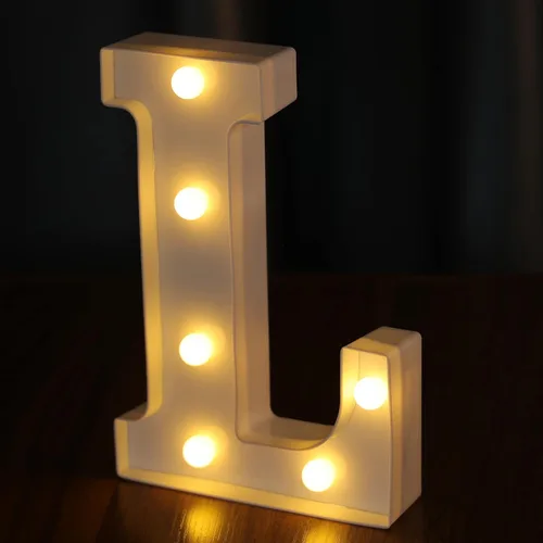 Vista 32 de Letras Iluminadas, Luces de Letras LED 26 del Alfabeto, Letra Iluminada Decorativa, Letras de Marquesina LED que Funcionan con Pilas para Fiesta