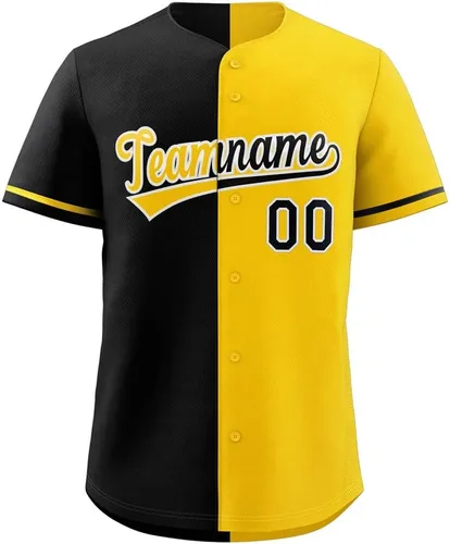 Vista 19 de Camiseta de béisbol dividida personalizada con botones y número de nombre cosido personalizado para hombres/mujeres/niños